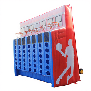 Parcours d'obstacles gonflable de sport WINSUN pour l'extérieur, quatre obstacles consécutifs en forme de ballon de basket en PVC, certification CE, imperméable et ignifuge - Product Image 1