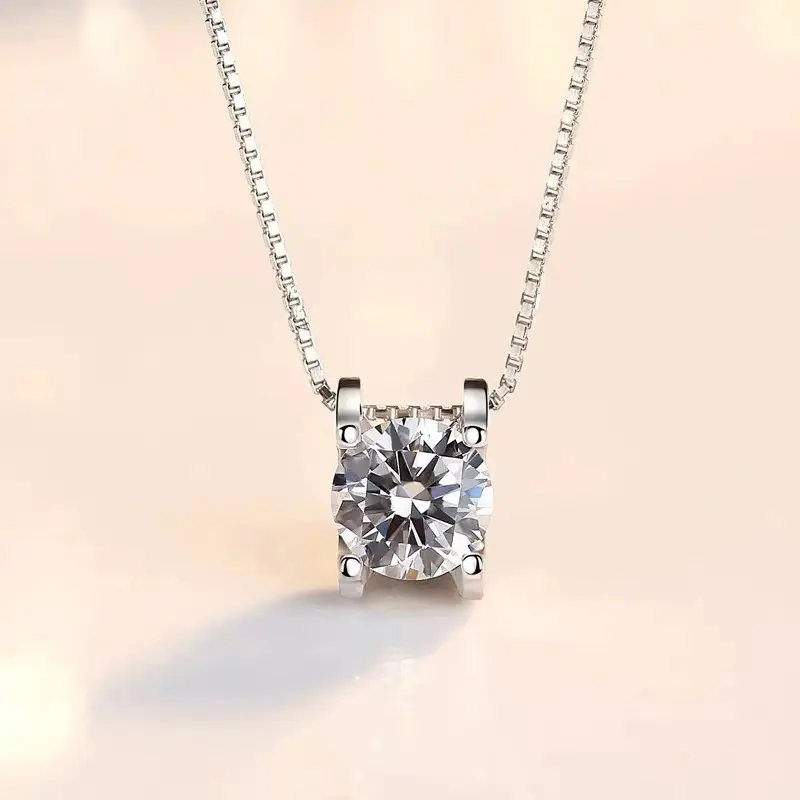 Женское ожерелье из серебра 925 пробы, популярный дизайн ins, чувствительная цепочка до ключиц, характерная серебряная подвеска с кристаллами и одним бриллиантом