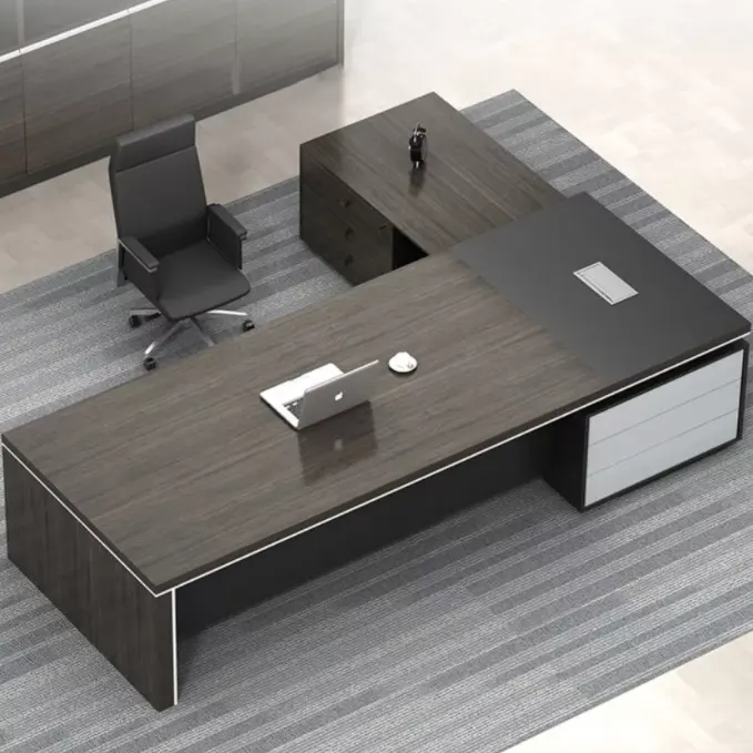 Liyu office Latest design modern furniture deluxe boss Executive desk solid wood desk