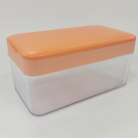 Bac à glaçons en silicone Refine Factory avec couvercle et récipient en plastique Bac à glaçons empilable avec kits de seau à glace de stockage