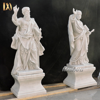 Statue de Saint Pierre et Paul en marbre rouge, célèbre sculpture religieuse d'apôlons, statue d'apôlons en marbre pour la décoration intérieure de la maison ou du bureau