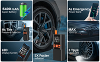 RIDEWISE 6000mAh 12V Single-Cylinder 150PSI Cordless Tire Inflator with Digital Gauge & Emergency Light