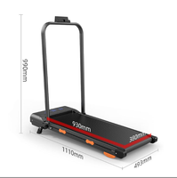 Haute qualité Portable PVC pliable Mini marche tapis roulant exercice à domicile sans fil Test de fréquence cardiaque électrique LED écran Max 100kg