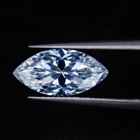Moissanite naturelle bleu clair glacé, pierre précieuse en vrac, taille marquise, 4x8mm, petite, couleur vive, 5ct 6ct, faite à la main