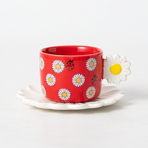 Tazza in Ceramica Lelyi con Motivo Creativo di Margherita e <span class=keywords><strong>Coccinella</strong></span> a Sette Punti, Elegante Tazza da Caffè per Casa e Ufficio - Product Image 3
