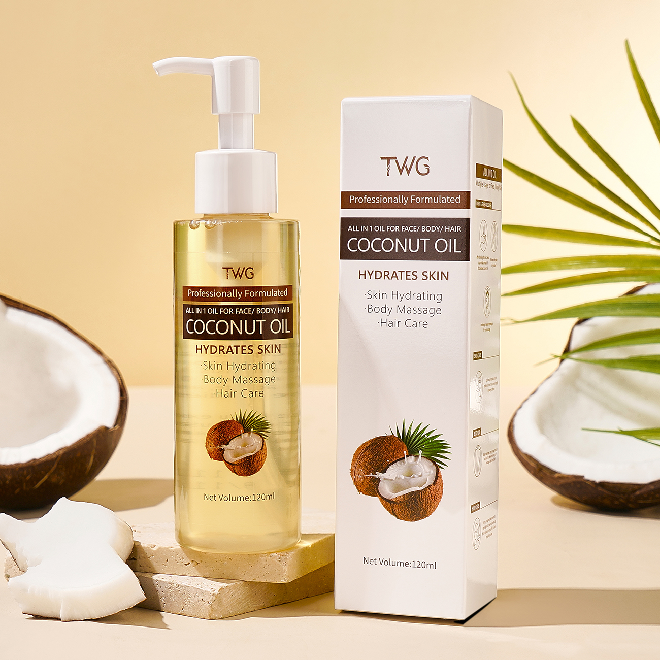 0054 TWG Tout en un Huile de Coco 120ml