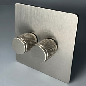 Interrupteurs rotatifs vintage LangYeao Buster and Punch, interrupteur de vitesse de ventilateur, panneau en acier inoxydable, prises électriques domestiques - Product Image 2