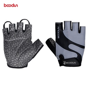Bcodun Cycling Gloves <b>Half</b> Finger Shock Absorbing Non <b>Slip</b> Wear Resistant Bicycle Riding Gloves For Adults Unisex Silver Green - Product Image 2