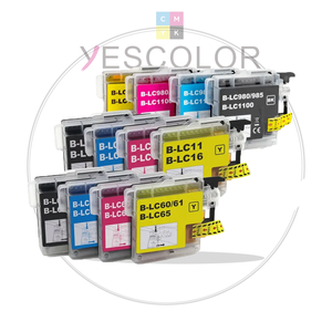 Yescolor Premium Kompatible Tintenpatronen LC11 LC16 LC61 LC60 LC65 LC38 <span class=keywords><strong>LC</strong></span> 39 <span class=keywords><strong>LC</strong></span> 61 980 1100 <span class=keywords><strong>LC</strong></span>-<span class=keywords><strong>985</strong></span> für Brother DCP-145C/163C - Product Image 1