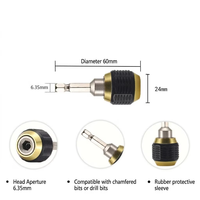 Adaptateur de fixation rapide magnétique pour embouts de tournevis, 60 mm, 1/4 po, avec poignée hexagonale, pour contrôle de profondeur