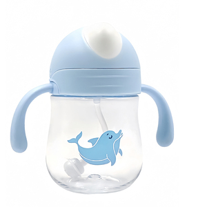 Vaso con Pajita para Bebé <span class=keywords><strong>de</strong></span> 280 ml, Diseño <span class=keywords><strong>de</strong></span> Dibujos Animados, Libre <span class=keywords><strong>de</strong></span> BPA, Botella <span class=keywords><strong>de</strong></span> <span class=keywords><strong>Agua</strong></span> con Asa, Ecológica, Apta para Lavavajillas, para el Regreso a Clases - Product Image 1