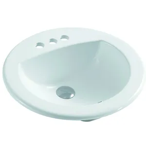 Lavello da bagno lavabo da bagno rotondo ovale in ceramica lavello 19 pollici