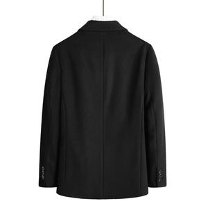 2022 blazer Casual da <span class=keywords><strong>uomo</strong></span> coreano autunno cappotto di lana moda Slim <span class=keywords><strong>giacca</strong></span> da <span class=keywords><strong>uomo</strong></span> cappotto di <span class=keywords><strong>Cashmere</strong></span> nero - Product Image 2