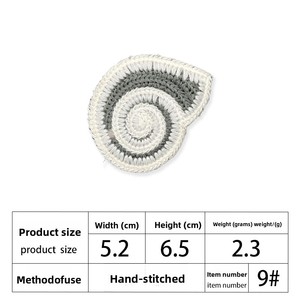 Wholesale Water-soluble Embroidered Patches, 3D Ocean Starfish Shell Design Iron on Applique for Garment Hats Accessories - Product Image 5