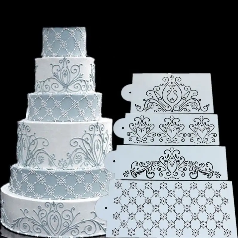 Lace Cake decorate Tools Flowers Suger craft Stencil Spray Art Molds DIY Candy Template Mold Fondant Stencil For Cake macke
