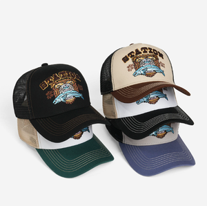 หมวกแก๊ปปักลายหมีและปลาสไตล์วินเทจสำหรับผู้ชาย หมวกเบสบอลตาข่ายระบายอากาศได้ดี เหมาะสำหรับกิจกรรมกลางแจ้ง ตกปลา ล่าสัตว์ หมวกแบบ Snapback - Product Image 6