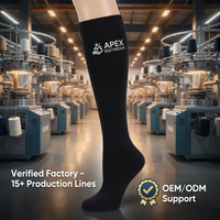Chaussettes de sport antidérapantes en coton côtelé, hauteur genou, avec logo imprimé vertical personnalisé et blocs de couleur, pour Pilates et Barre, OEM