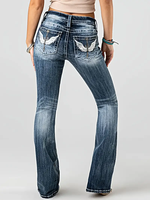 Jeans vintage pour femmes Denim Factory, jeans skinny brodés, services de personnalisation de la fabrication