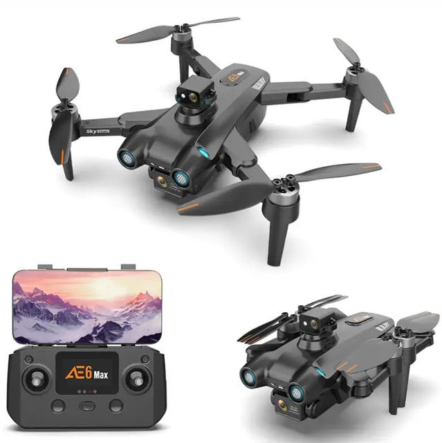 2026 New AE6 MAX 5G GPS Flying 4k Dual Camera Obstacle Avoidance Drones Brushless Motor FPV Quadcopter Toys Boy Gifts 6-Axis