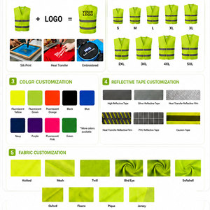 Chaleco <span class=keywords><strong>de</strong></span> Seguridad Amarillo <span class=keywords><strong>de</strong></span> Alta Visibilidad Reflectante ANSI Clase 2 para Obras, Trabajo Industrial, Ajustable, Unisex - Product Image 4