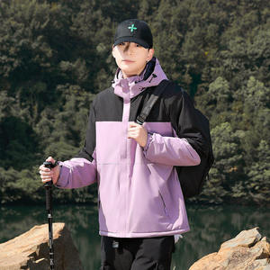 Women's Color-Blocked Outdoor Jacket Fleece Lined Windproof Full Sleeve Autumn Winter Workwear - Product Image 2