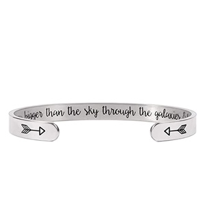 Je t'aime plus grand que le ciel à travers les galaxies et au-delà Bracelet inspirant pour amis Bracelets Mantra Bracelet - Product Image 1