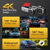 Mini Dashcam cachée Dash Cam avec enregistrement avant et arrière 4k/1080p Uhd 2160p petit Dvr de voiture Wifi 1.47 "pour véhicules