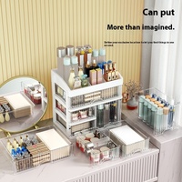 Boîte de rangement cosmétique avec rouge à lèvres masque brosse compartiment en plastique articles divers étagère de rangement tiroir commode pour les soins de la peau