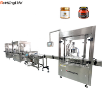 Machine de remplissage automatique de beurre de cacahuète et de mayonnaise à haute viscosité avec pompe à lobes linéaire pour bouteilles de 500g