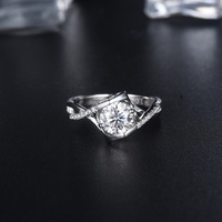 Bague de fiançailles personnalisable de haute qualité pour femme, style bohème, en argent sterling avec moissanite, placage rhodium, sertissage à griffes, certifiée GRA