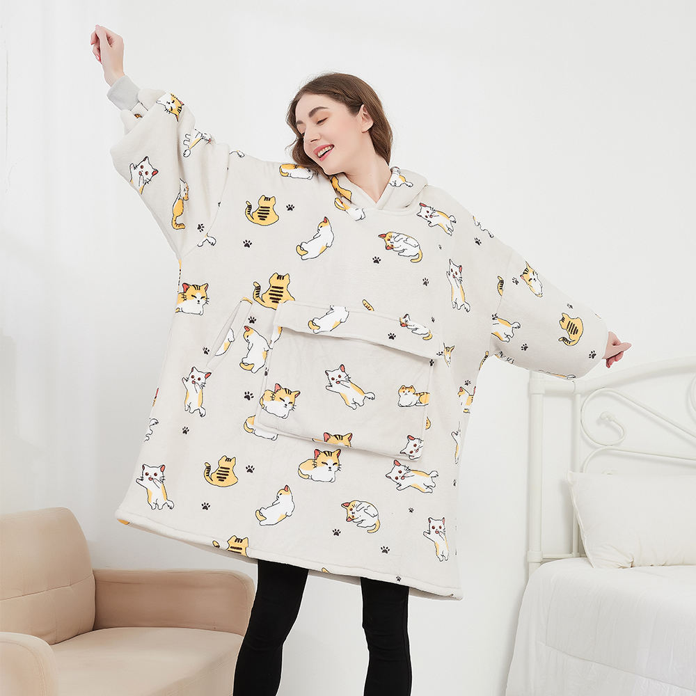 Winter Warmth: Oversized Hoodie Blanket Wholesale Available