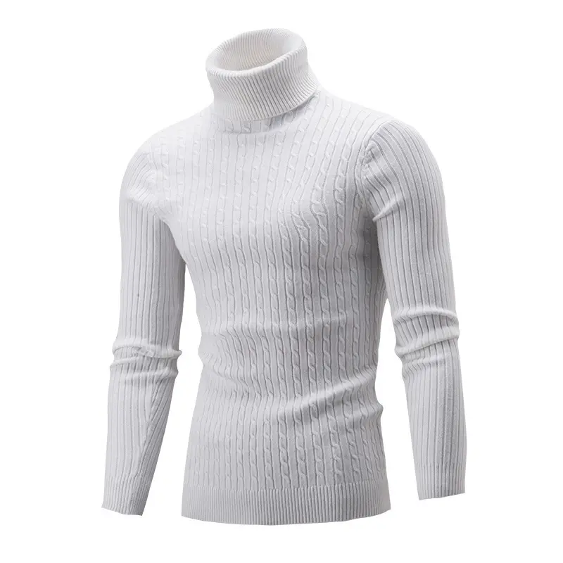 men's turtleneck sweater autumn winter Cotton Sweater Fashion Knit Pullover Turtleneck Warm Sweaters For Men