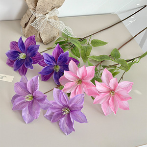 Flores Artificiales de Clematista de Seda de Alta Simulación para Decoración de Bodas y Hogar - Product Image 4