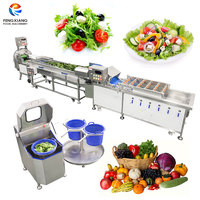 Línea de Lavado, Corte y Secado de Vegetales de Hoja Pequeña y Mediana, Máquina Procesadora de Vegetales Personalizada de 500-1000 kg/h para Ensalada, Rúcula y Pimiento