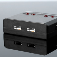 Chargeur de batterie au lithium 3,7 V multi-ports USB en plastique pour modèle d'avion télécommandé RC