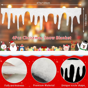 Manta de nieve <span class=keywords><strong>falsa</strong></span> de <span class=keywords><strong>Navidad</strong></span> de 14*47 pulgadas, rollo de manta de <span class=keywords><strong>chimenea</strong></span> de nieve Artificial de carámbano, manta de cubierta de nieve de carámbano - Product Image 4