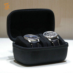 Estuche de Viaje para Relojes con 2 Ranuras, Cierre de Cremallera de Nailon, Interior Protector de Gamuza Sintética, Forma Rectangular, Caja de Almacenamiento para Dos Relojes - Product Image 3