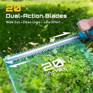 เครื่องตัดแต่งพุ่มไม้ไร้สาย DIY Industrial ขนาด 22 นิ้ว 21V แบบกรรไกรเดี่ยว แบตเตอรี่ลิเธียมไอออน 4.0Ah ใบมีดแบบ Dual-Action ช่องว่าง 0.71 นิ้ว สำหรับสวน - Product Image 6