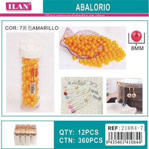 Perline ILAN Abalorio 8 mm gialle per la creazione di gioielli, 12 pezzi per tubo - Product Image 3