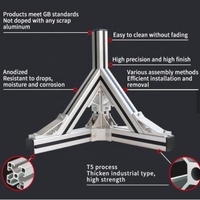 1515 2020 3030 4040 4545 profilé d'extrusion en aluminium argent/noir alliage carré aluminium anodisé norme européenne T fente encadrement