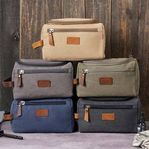 Trousse de toilette en toile pour <span class=keywords><strong>homme</strong></span>, grande capacité, trousse de toilette portable pour <span class=keywords><strong>homme</strong></span>, organiseur de voyage, accessoire en <span class=keywords><strong>cuir</strong></span> - Product Image 3