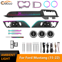 Kit d'éclairage d'ambiance dynamique étoilé pour Ford Mustang Coupé S550 15-22, comprenant un anneau lumineux pour la grille d'aération intérieure et une bande lumineuse pour le tableau de bord