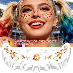 Pegatinas de <span class=keywords><strong>Tatuajes</strong></span> <span class=keywords><strong>Temporales</strong></span> Personalizables, Resistentes al Agua, Tatuaje de Pecas Faciales <span class=keywords><strong>para</strong></span> Fanáticos de Partidos de Fútbol - Product Image 2