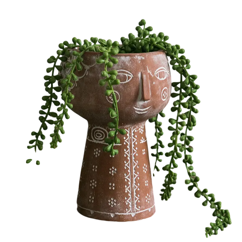 Cerâmica criativa Argila Cabeça Humana Plantador Pote Terracota Cactus Face Shape Flower Pot Carton Minimalista Ceramic Cement Concrete