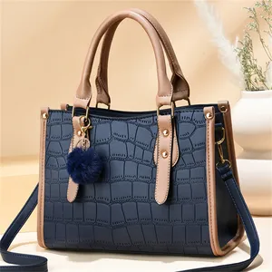 Black Leather Modern Latest Tote Large Colorful Handbags For Women 2024 Ladies Crossbody