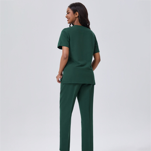 Tenue Médicale Femme 2026 : <span class=keywords><strong>Blouse</strong></span> Chirurgicale à Poches <span class=keywords><strong>et</strong></span> <span class=keywords><strong>Pantalon</strong></span> Droit – Uniforme <span class=keywords><strong>Infirmière</strong></span> Couleur Unie - Product Image 3