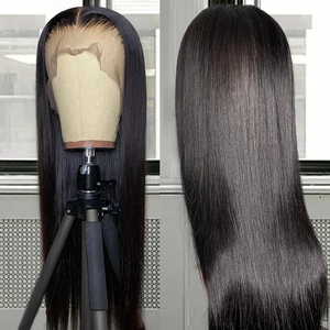 Perruques Lace Front de cheveux humains péruviens bruts droits pour les femmes noires perruques sans colle cheveux humains vierges Hd perruques Lace Frontal cheveux humains - Product Image 1