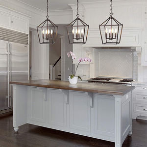 Pagode Lantaarn Dimbare Verstelbare Metalen Led Hanger Klassieke Traditionele Voor Eetkamer Woonkamer Keuken 4 Lamp Olie Gewreven - Product Image 3