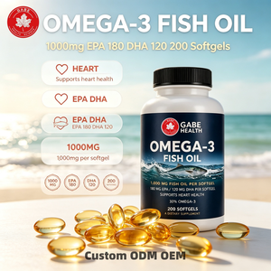 Capsules de Gel Doux d'Huile de Poisson Oméga-3 OEM 1000mg EPA 180 DHA 120 200 Gélules pour la Santé Cardiaque des Seniors Fabricant - Product Image 1