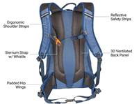 Mochila de Senderismo Impermeable de 24L, Resistente al Desgarro, de Nailon, para Actividades al Aire Libre, con Cinturón de Cadera Acolchado y Panel Trasero Ventilado
